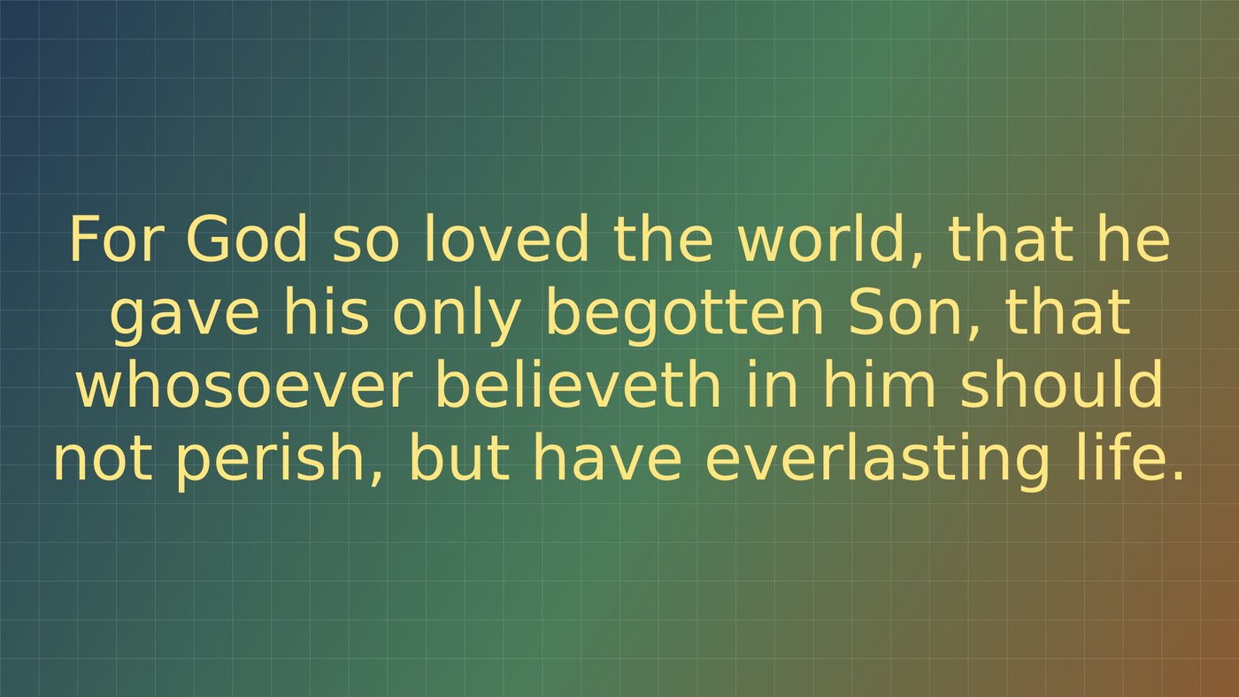 The NDI output composited over video: English verse alone, in yellow, with a transparent background.